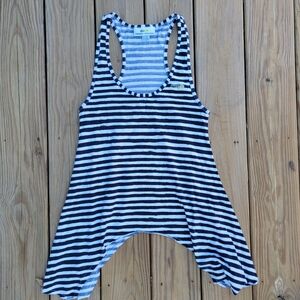 Lacoste Black and White Striped Tank Top